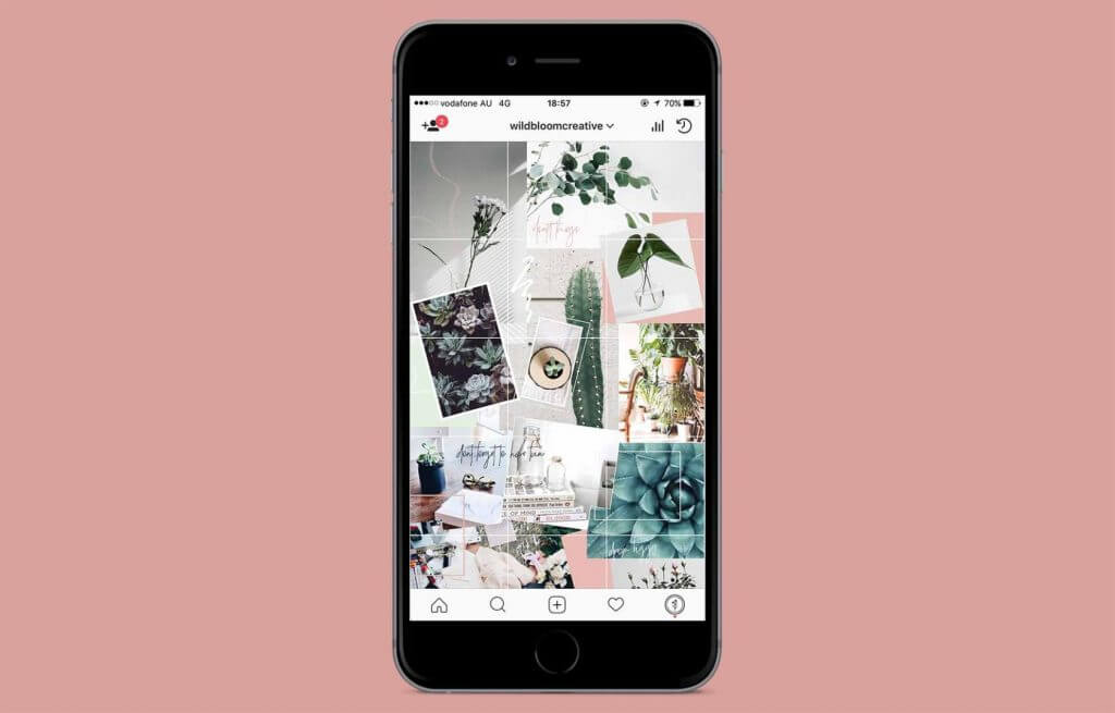 Instagram collage Photoshop 18 insta posts Instagram puzzle for healthy blog Colorful instagram blog Healthy lifestyle instagram posts