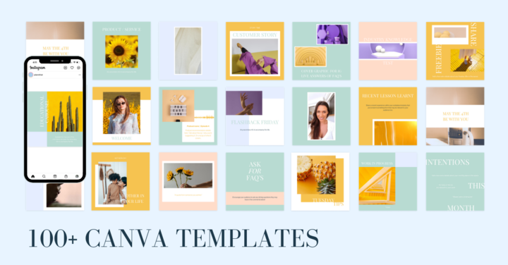 Mega Template Pack: 100  FREE Canva Graphics For Your Socials Plann