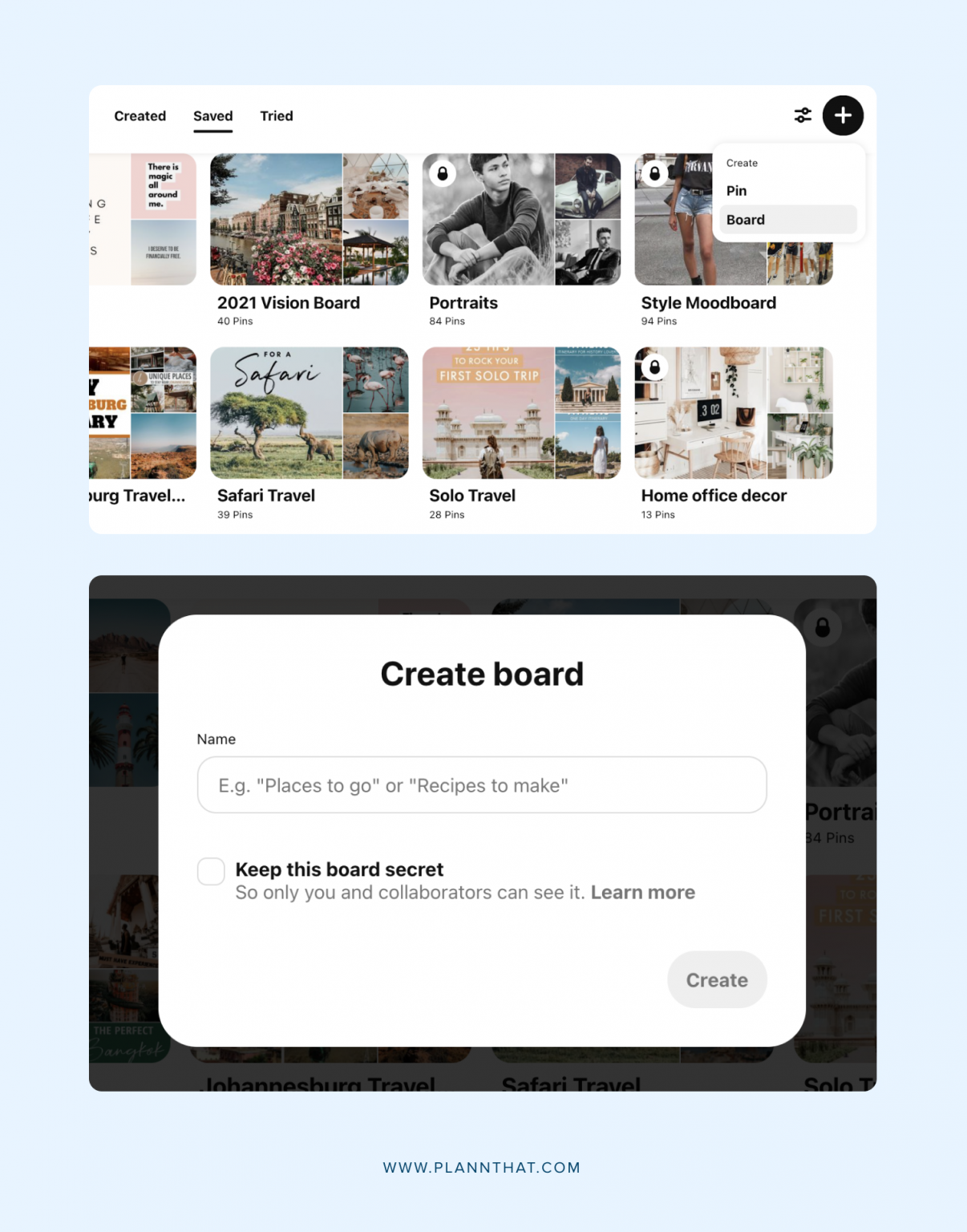 How To Get Started On Pinterest As A Business Account Plann By Linktree   Pinterest Create Boards Business 1206x1536 