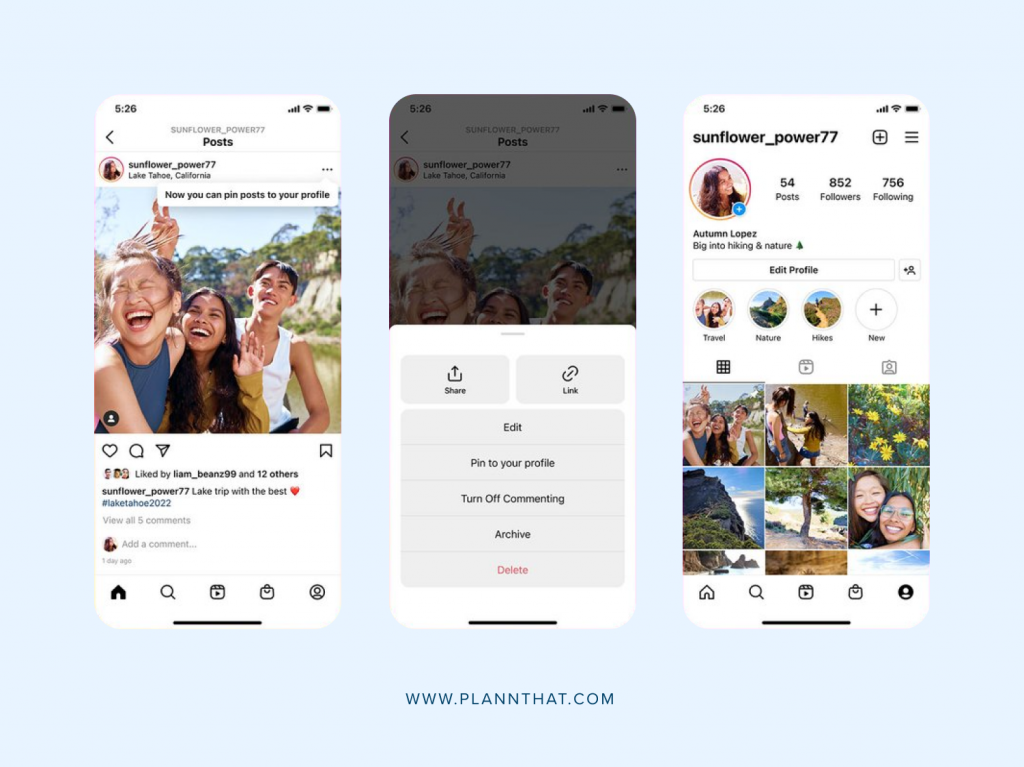 You Can Now Pin Reels & Posts To Your Instagram Profile | PLANN