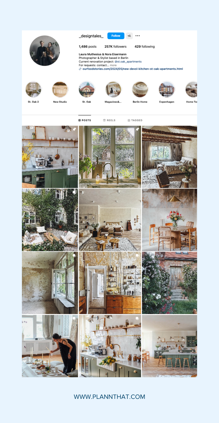 Use the same color palette for a cohesive Instagram grid