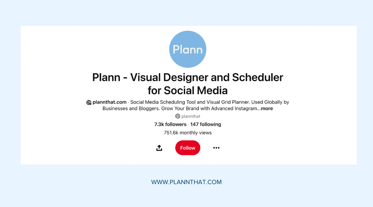 The Plann Pinterest Account
