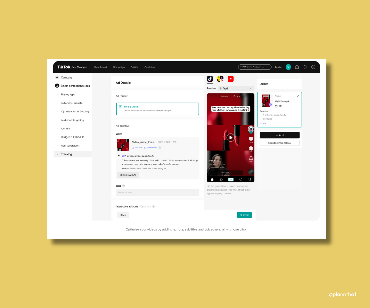 Screenshot of the TikTok AI platform Creative Studio