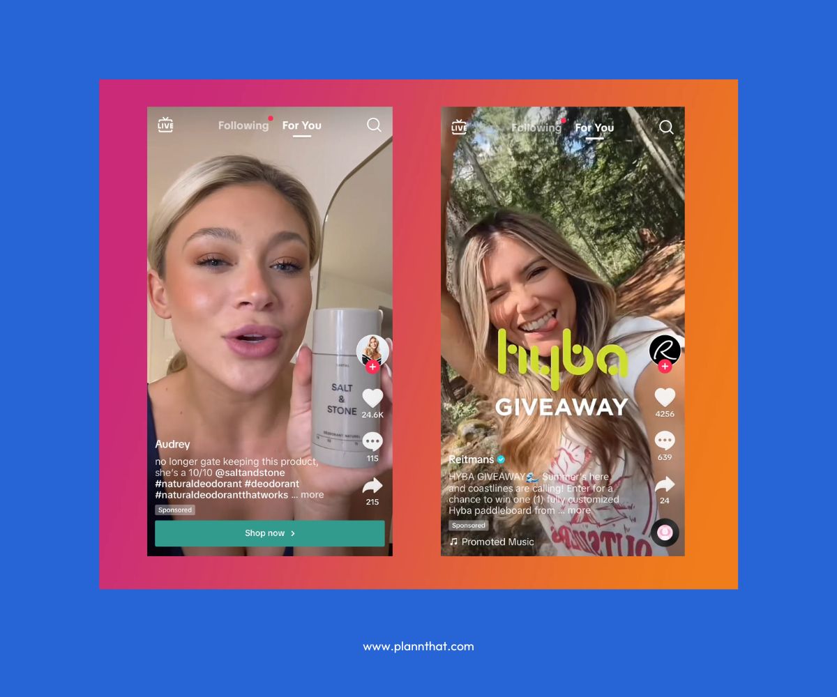 Examples of Sponsored TikTok ads