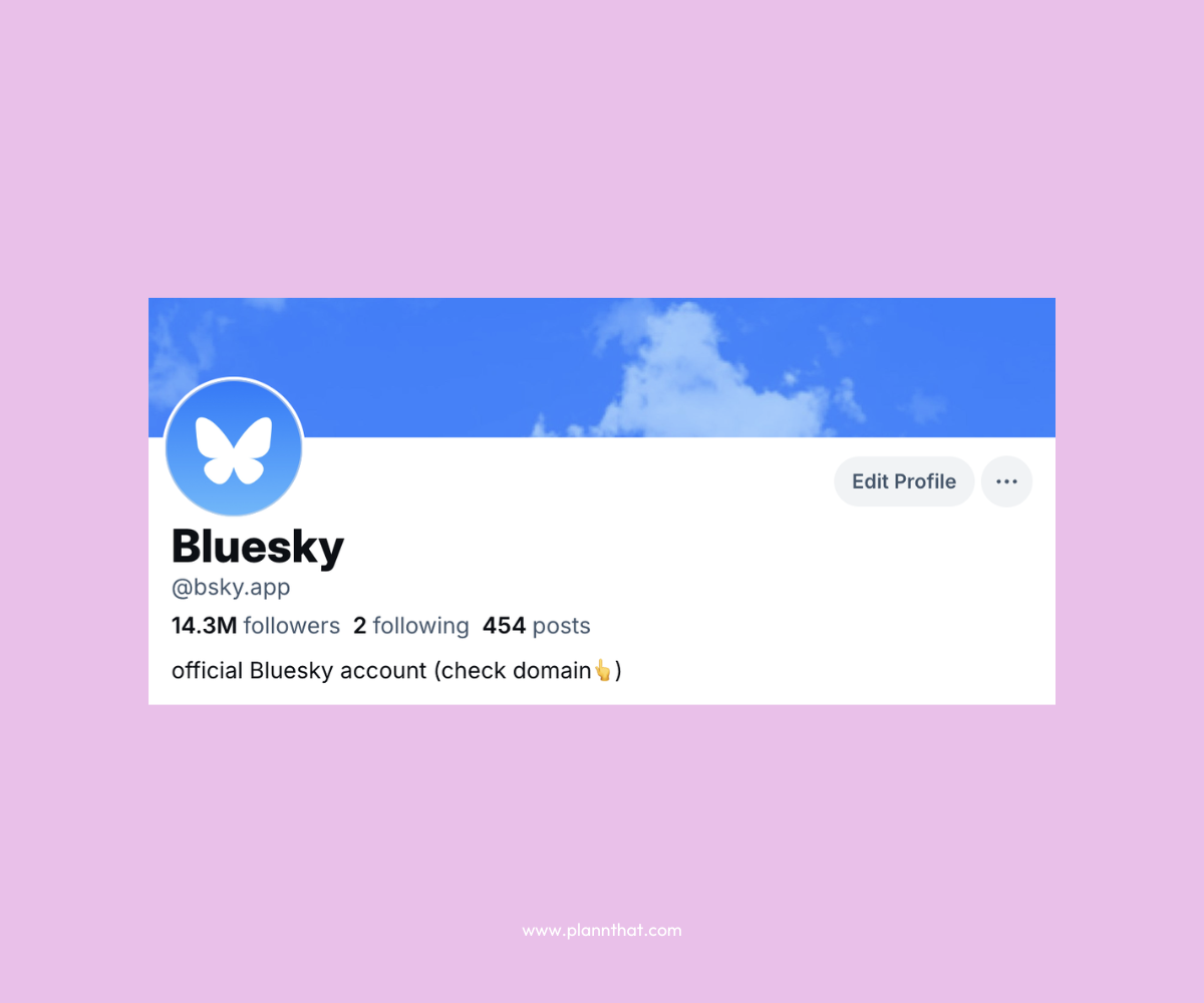 A screenshot of Bluesky’s profile, @bsky.app, on Bluesky. 